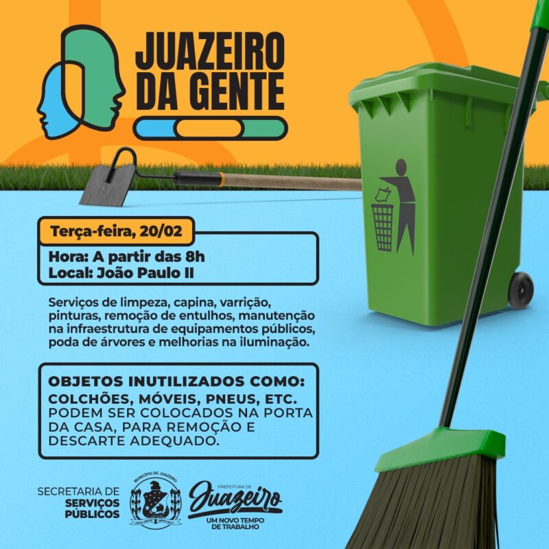 Programa “Juazeiro da Gente” acontecerá na próxima terça-feira (20)