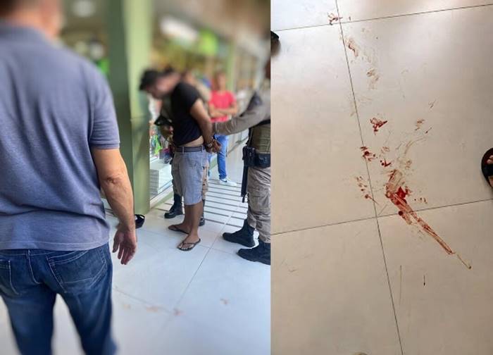 Homem armado com faca ataca vigilante em centro de compras de Juazeiro