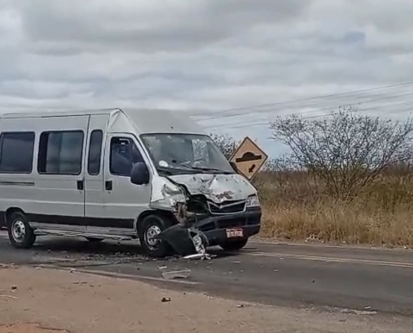 Colisão entre van e caminhonete é registrada na BR-235, zona rural de Petrolina