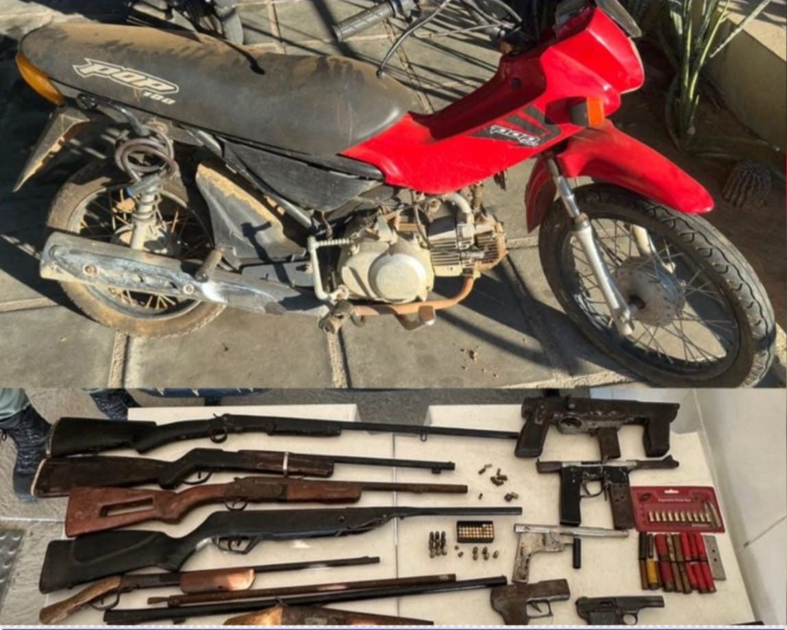 Polícia Militar apreende armas e recupera motocicleta roubada em Izacolândia
