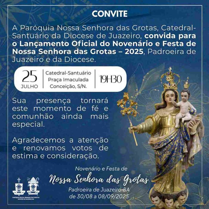 Juazeiro se prepara para o lançamento do Novenário e Festa de Nossa Senhora das Grotas 2025