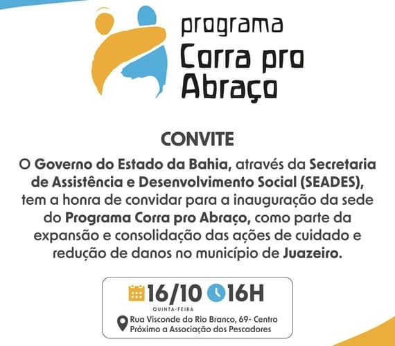 Programa ‘Corra pro Abraço’ vai inaugurar sede em Juazeiro