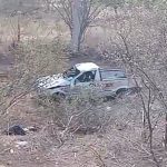 Condutor perde controle de picape na BR-235 e vai parar em ribanceira